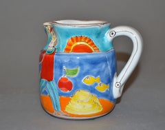 Italian Giovanni DeSimone Hand Painted Art Pottery Decor Milk, Creamer Jug Italy