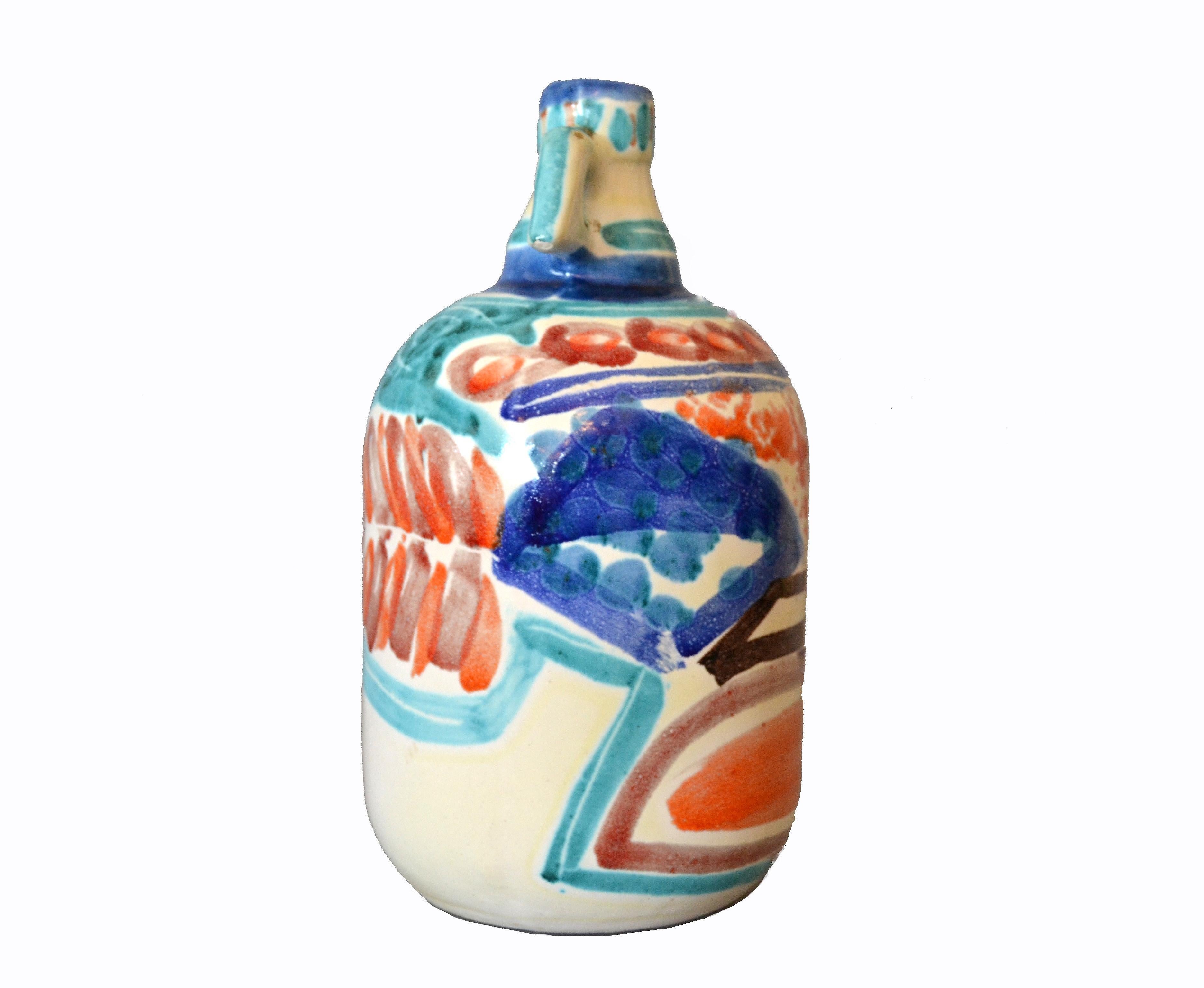 Italienische Giovanni Desimone Handbemalte Keramik:: Dekanter:: Gefäß (Glasiert)