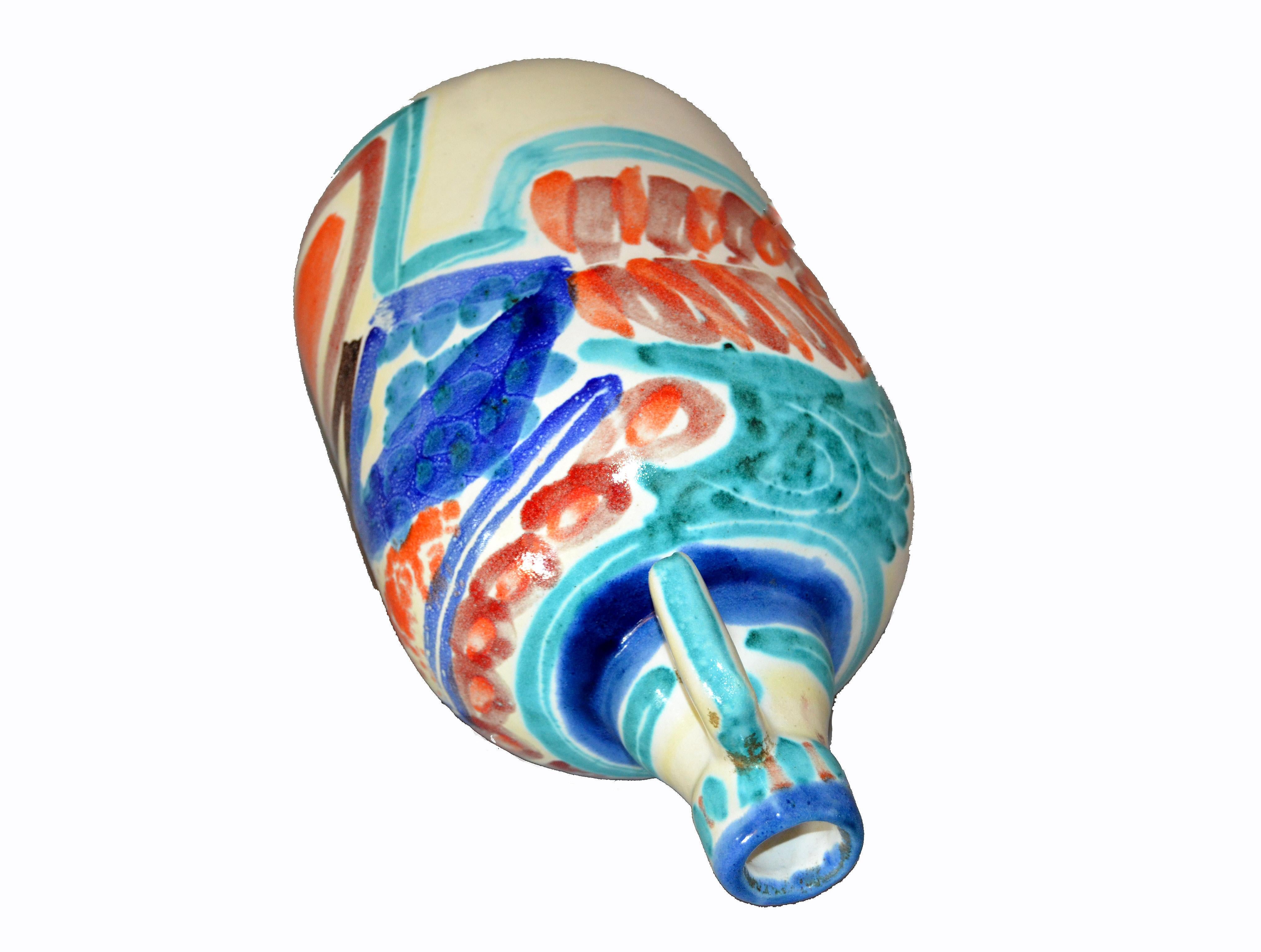 Italienische Giovanni Desimone Handbemalte Keramik:: Dekanter:: Gefäß im Zustand „Gut“ in Miami, FL