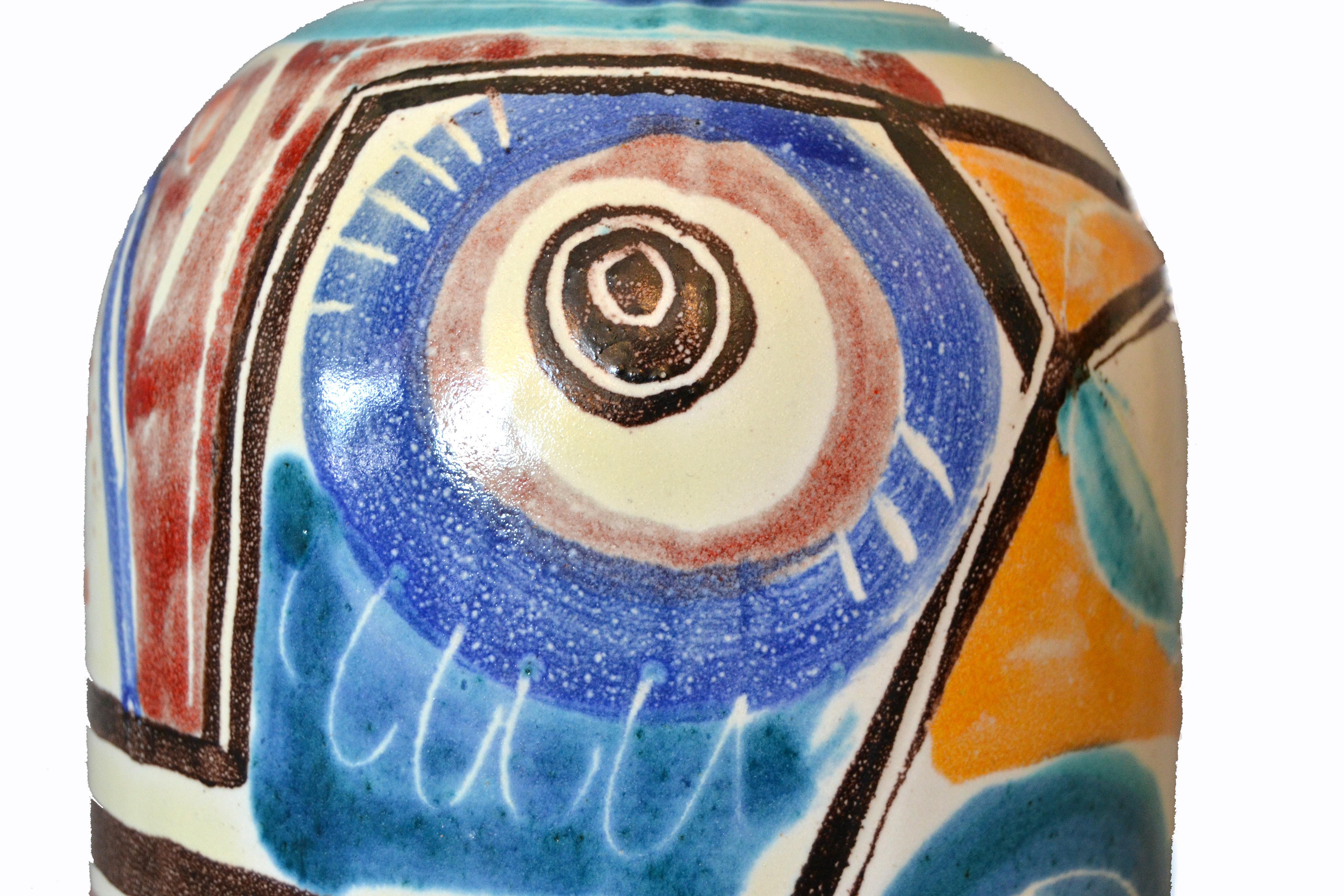 Italienische Giovanni Desimone Handbemalte Keramik:: Dekanter:: Gefäß (Ende des 20. Jahrhunderts)