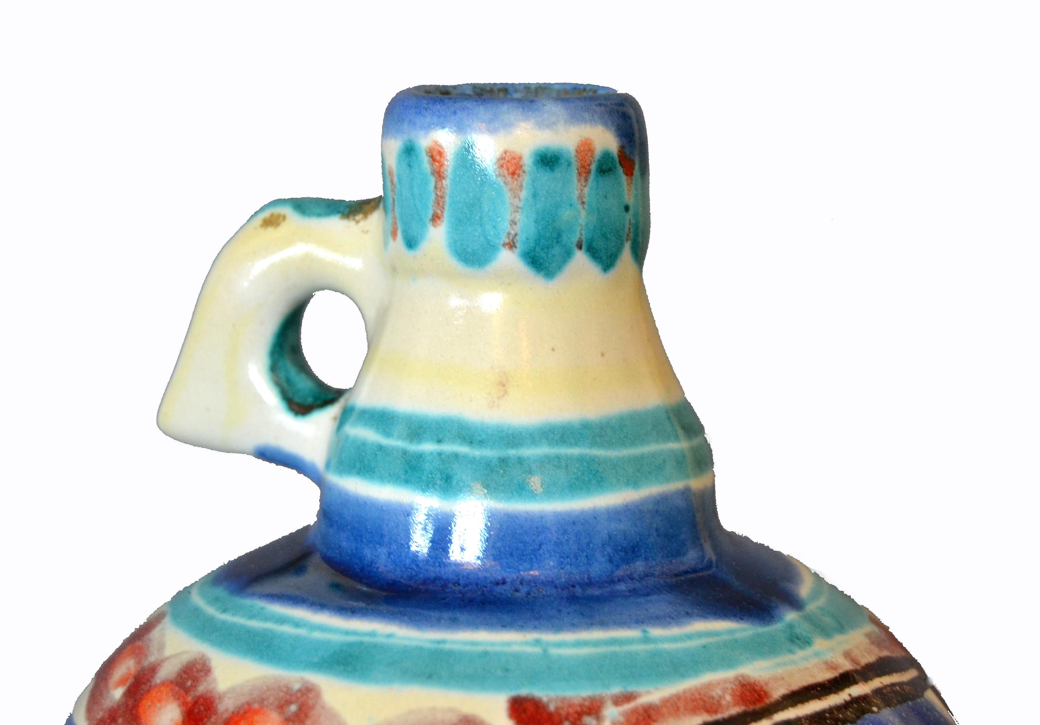 Italienische Giovanni Desimone Handbemalte Keramik:: Dekanter:: Gefäß (Töpferwaren)