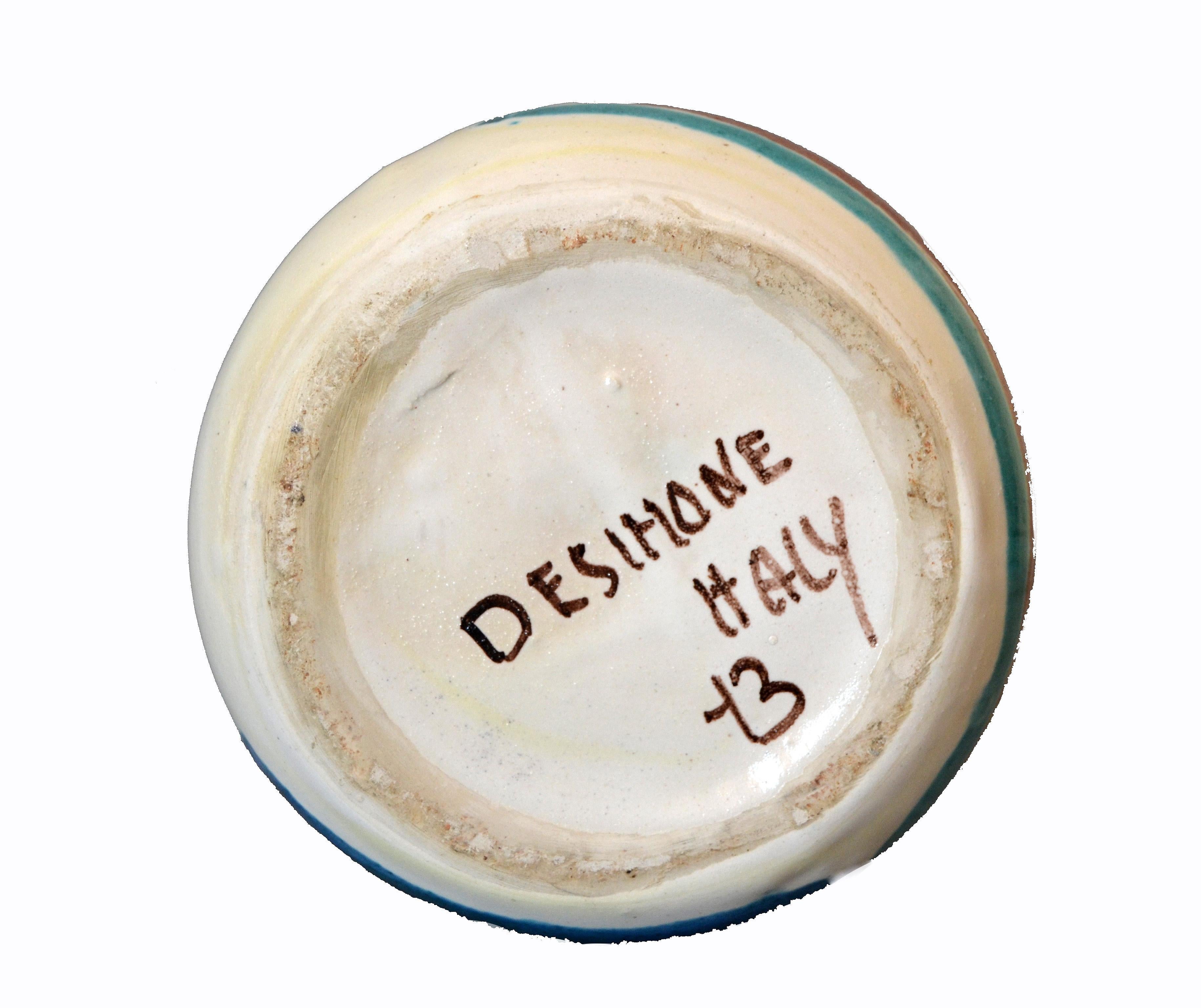 Italienische Giovanni Desimone Handbemalte Keramik:: Dekanter:: Gefäß 2