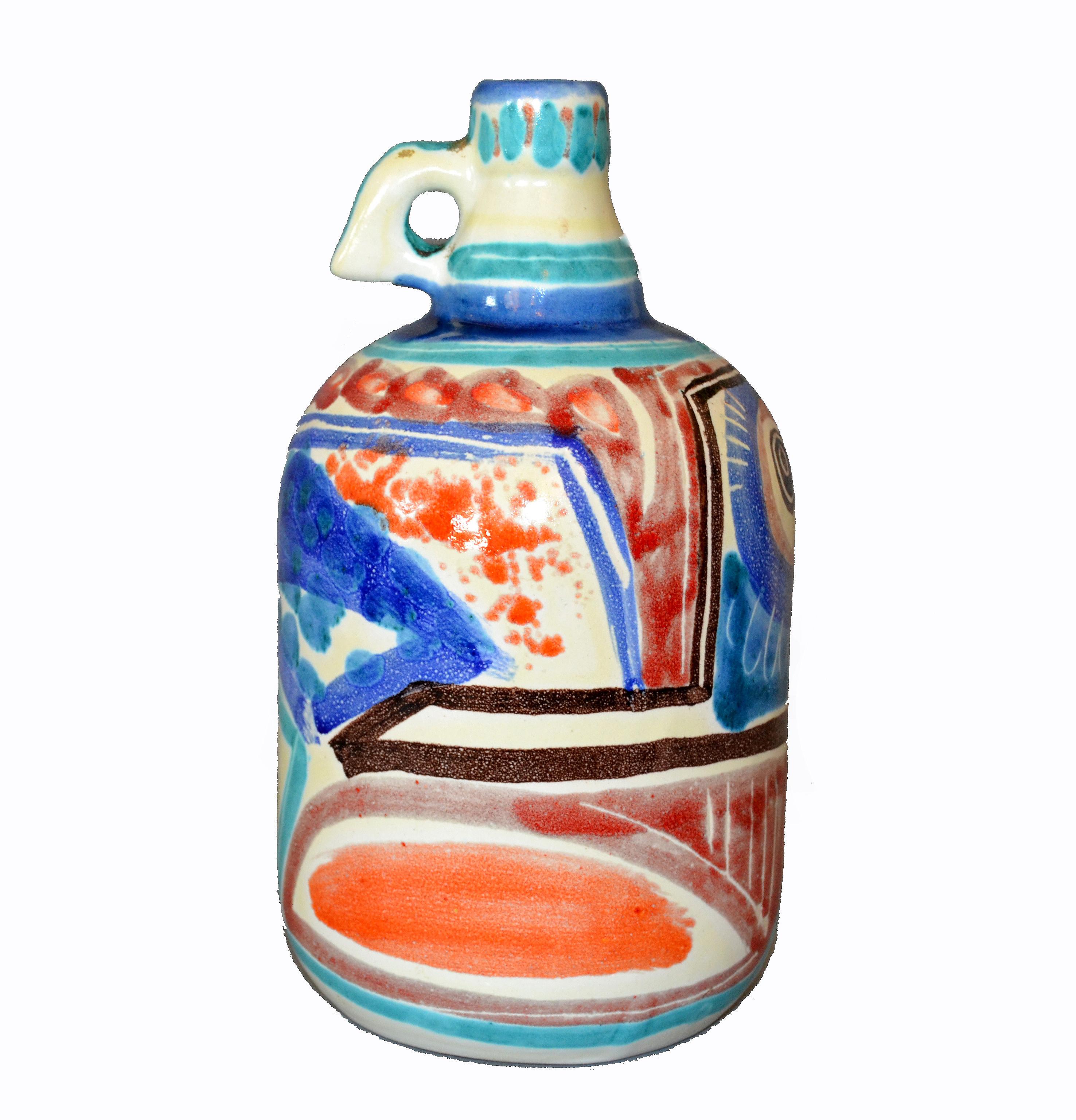Italienische Giovanni Desimone Handbemalte Keramik:: Dekanter:: Gefäß