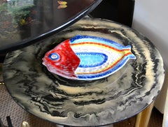 Italian Giovanni Desimone Hand Painted Pottery Fish Platter Serving Plate