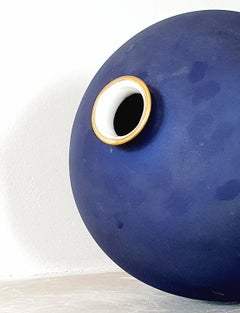 Italian Giovanni Gariboldi for Richard Ginori 1930s Signed Blue Vase with Ship