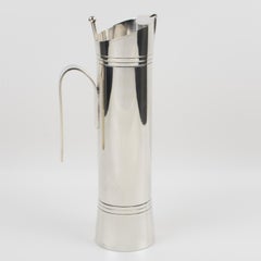 Italian Giuliano Bossi Silver Plate Barware Cocktail Martini Pitcher