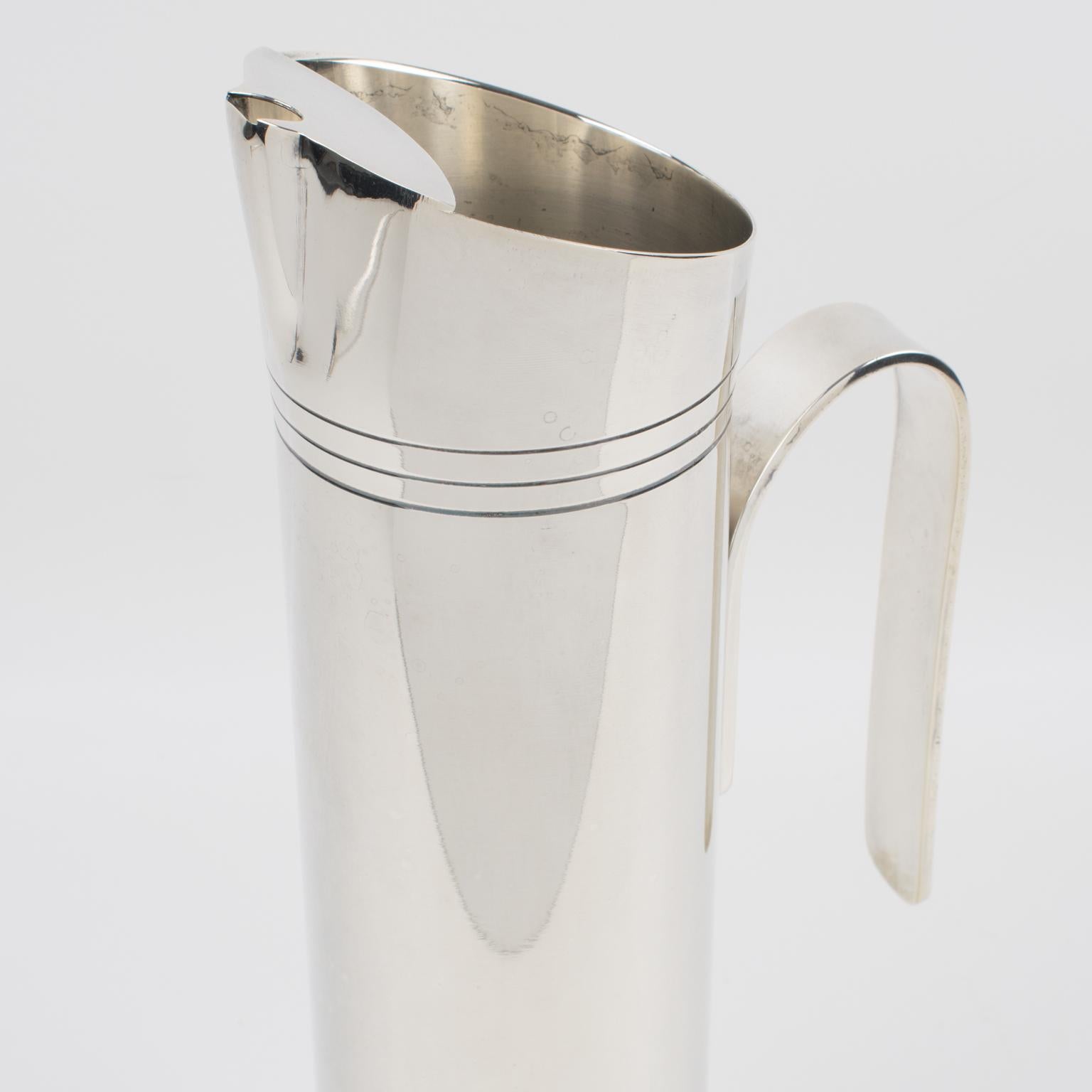 Italian Giuliano Bossi Silver Plate Barware Cocktail Martini Pitcher 1