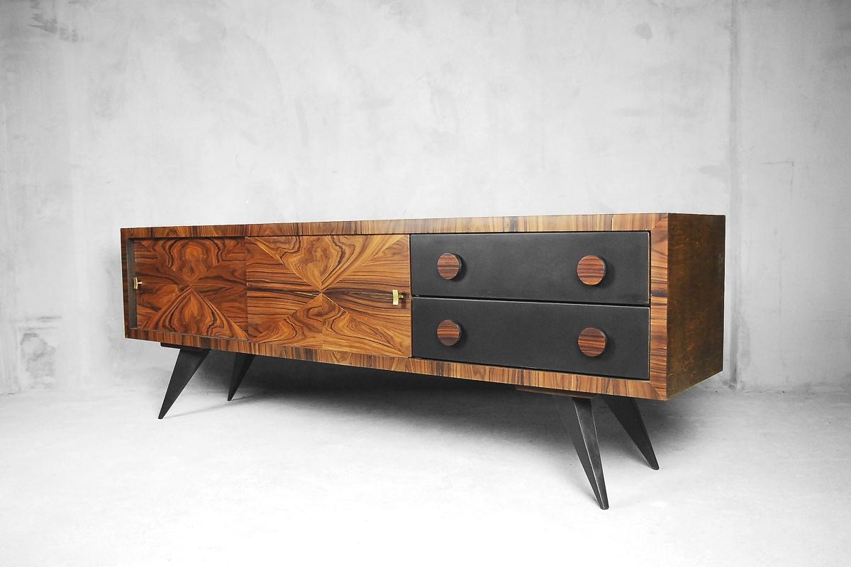 Italian Glamour Burl Rosewood Sideboard with Drawers, 1960s 6