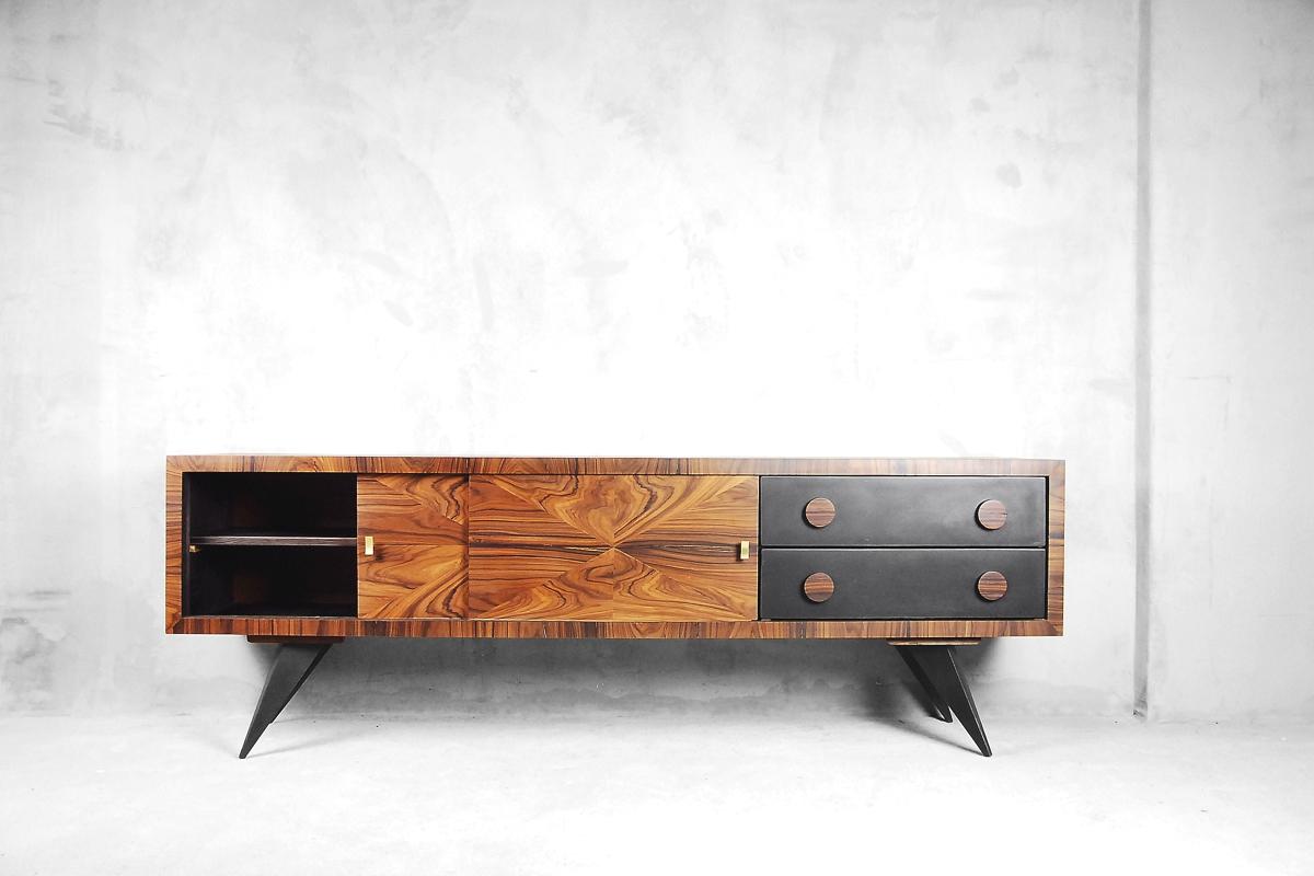 Italian Glamour Burl Rosewood Sideboard with Drawers, 1960s 1