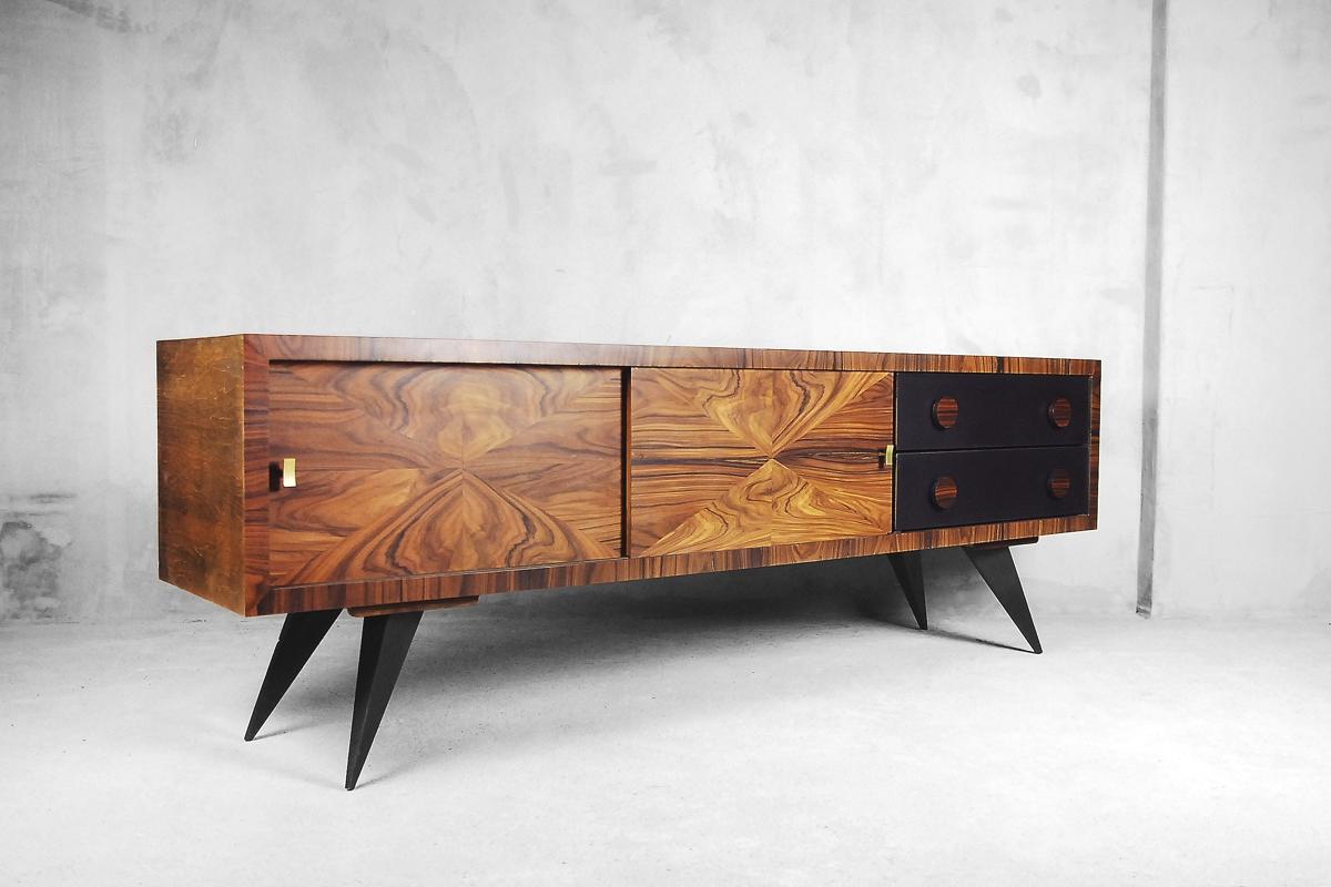 Italian Glamour Burl Rosewood Sideboard with Drawers, 1960s 4