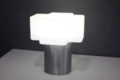 Italian Glass and Aluminum Table Lamp Made in Italy