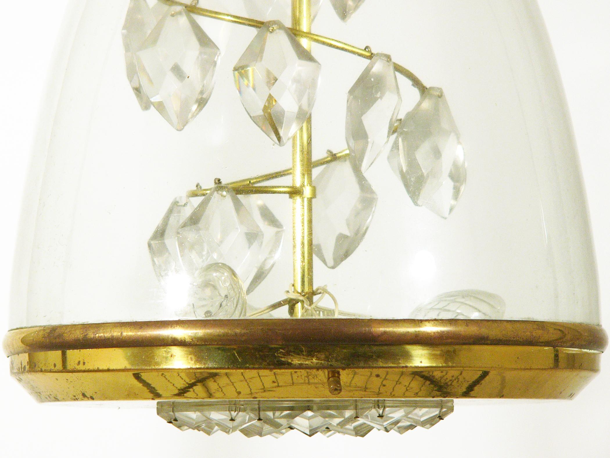 Pendentif italien en verre et laiton des années 1950 dans le style d'Azucena en vente 4