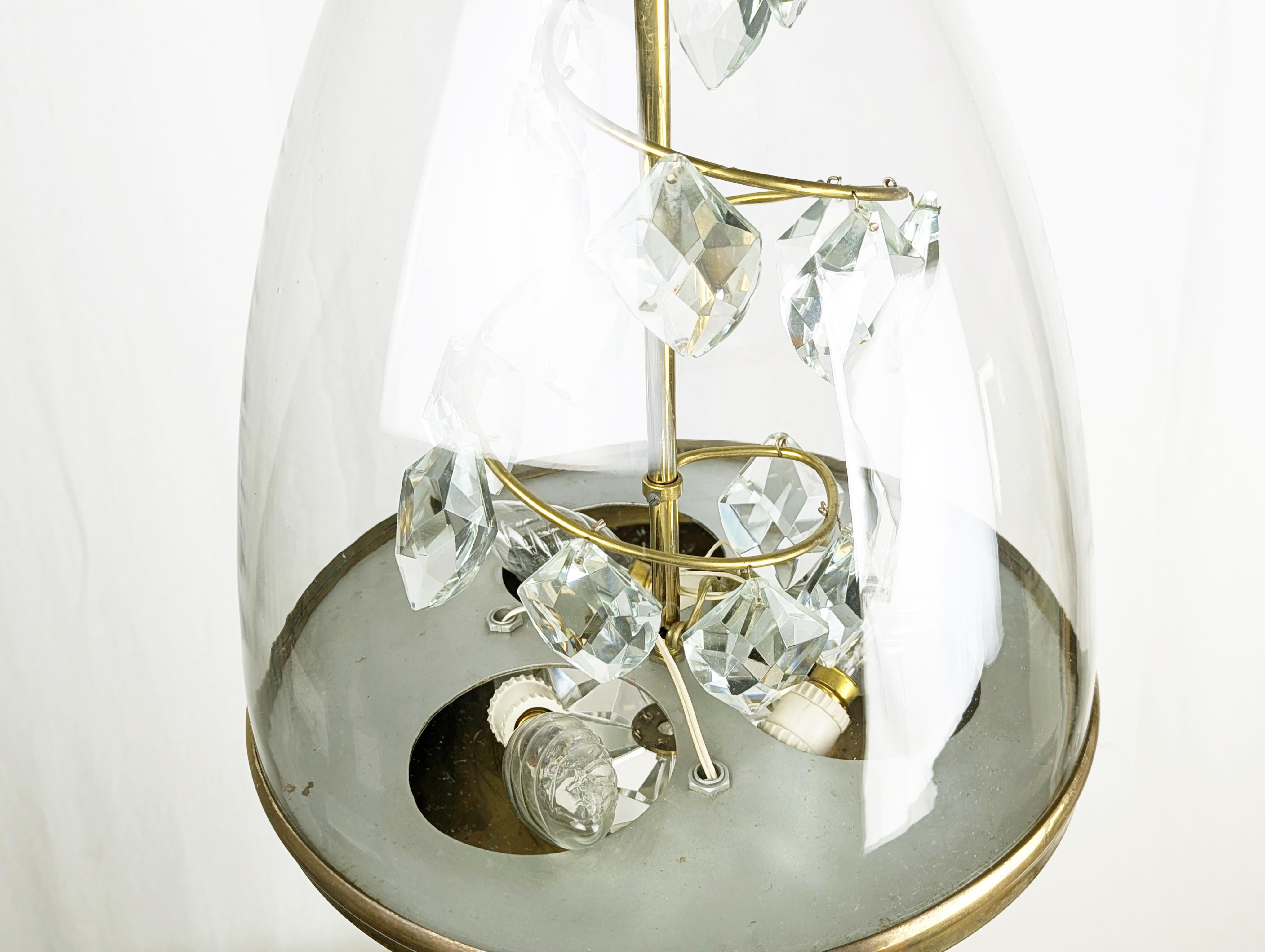 Pendentif italien en verre et laiton des années 1950 dans le style d'Azucena en vente 7