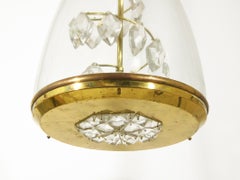 Italian Glass and Brass 1950s Pendant in the Style of Azucena