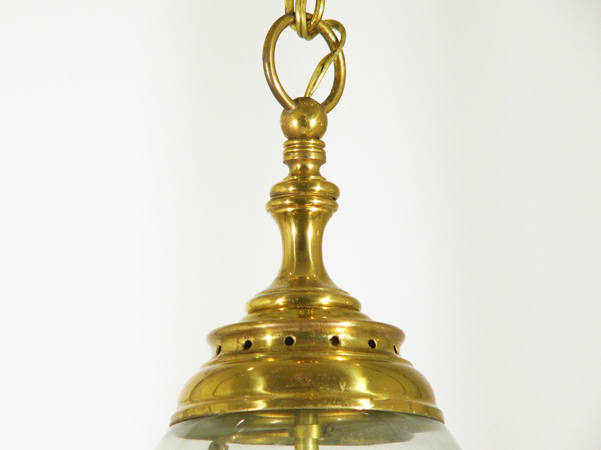 Pendentif italien en verre et laiton des années 1950 dans le style d'Azucena en vente 2