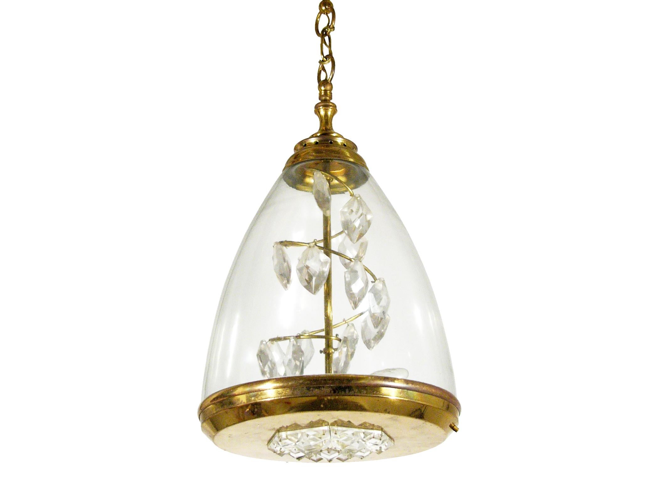 Pendentif italien en verre et laiton des années 1950 dans le style d'Azucena en vente 3