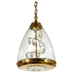 Italian Glass and Brass 1950s Pendant in the Style of Azucena