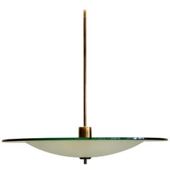 Italian Glass and Brass Chandelier by Gio Ponti & Pietro Chiesa for Fontana Arte