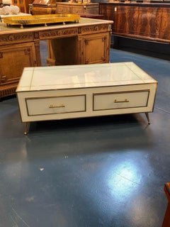 Italian Glass and Brass Coffee Table