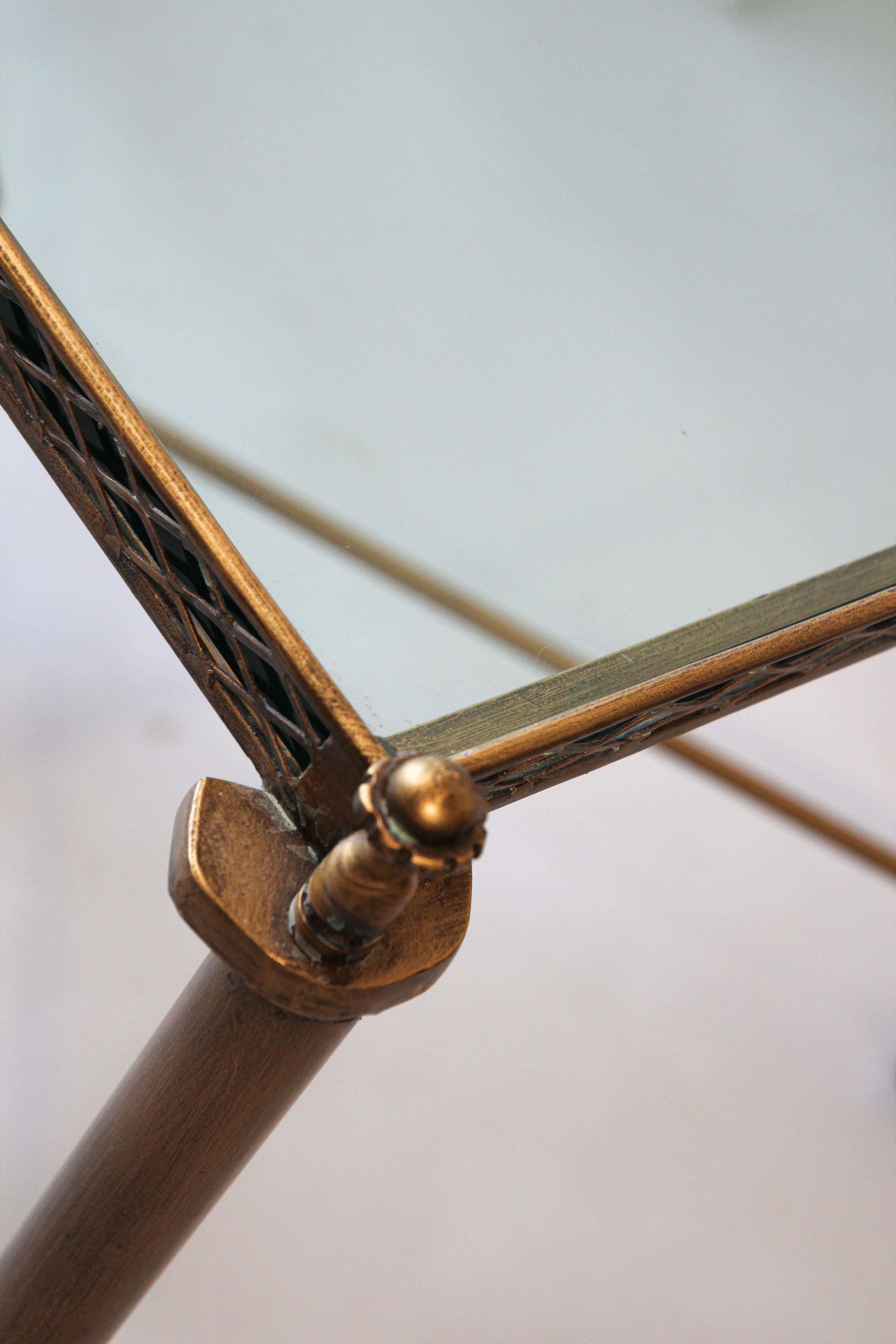 Italian Glass and Brass Rectangular Glass Coffee Table, circa 1970 1