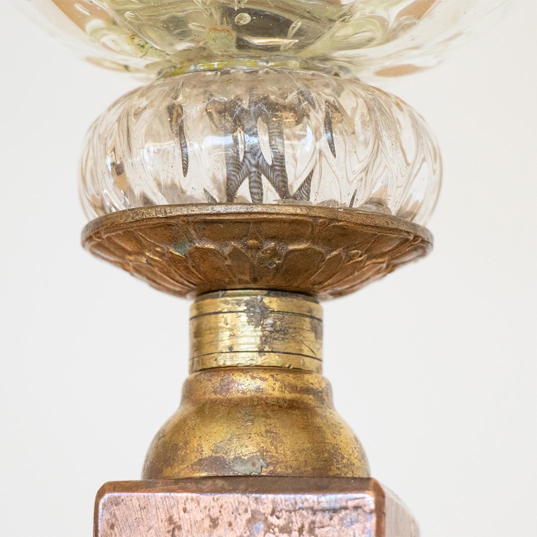 Italian Glass and Brass Table Lamp 4