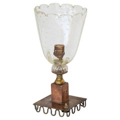 Italian Glass and Brass Table Lamp