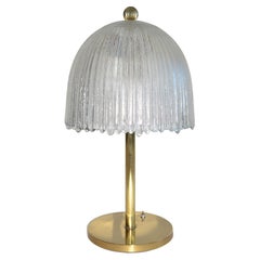 Italian Glass and Brass Table Lamp Murano, 1960's