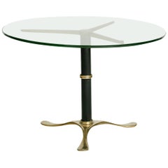 Gueridon italiano in vetro e bronzo di Paolo Buffa