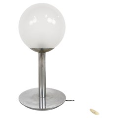Lampe de table italienne en verre et chrome, années 1960