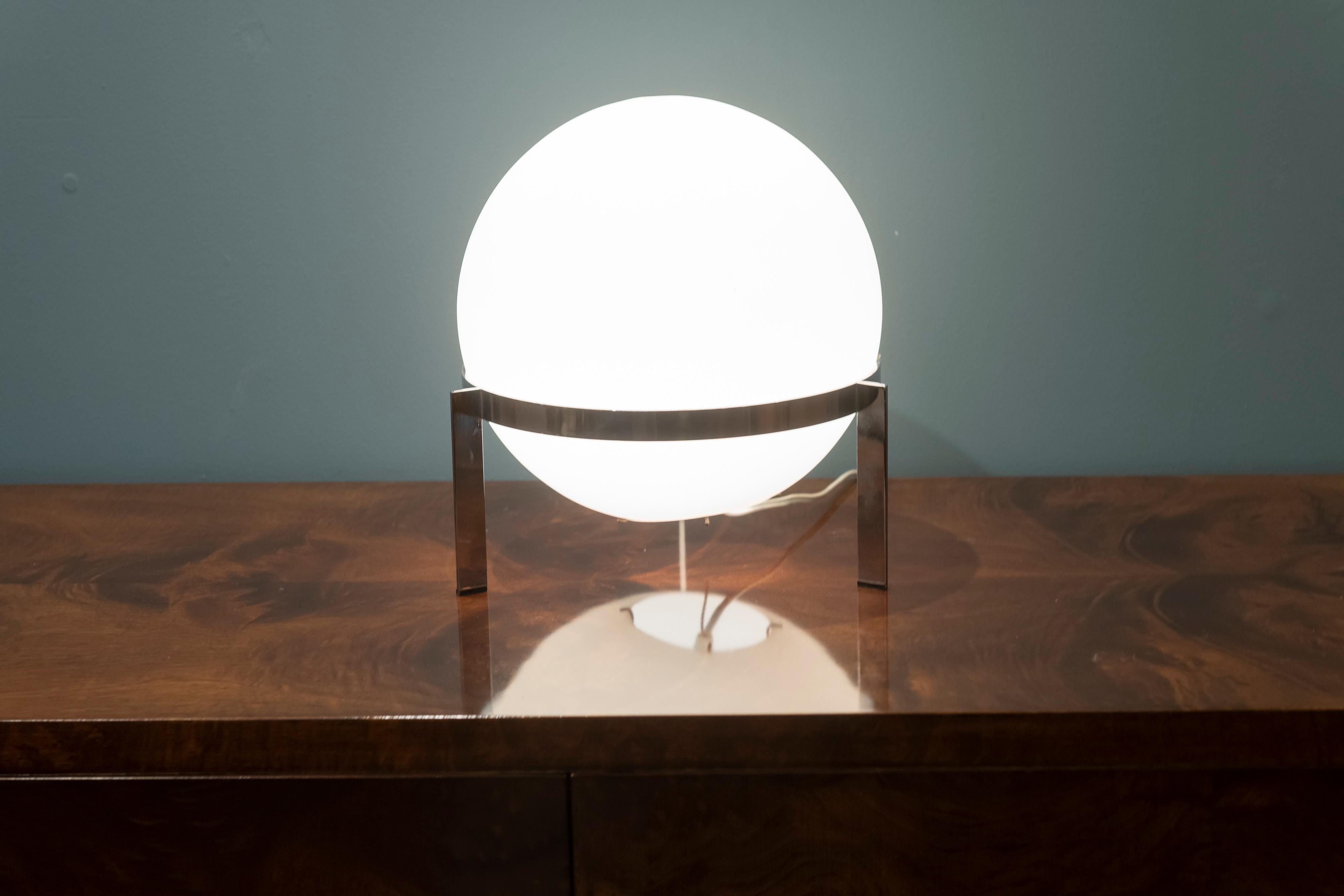 Italian Glass and Chrome Table Lamp 4