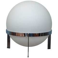 Italian Glass and Chrome Table Lamp