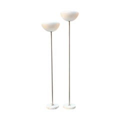 Lampade da terra in vetro e marmo Papavero, di A. Castiglioni per Flos, 1964