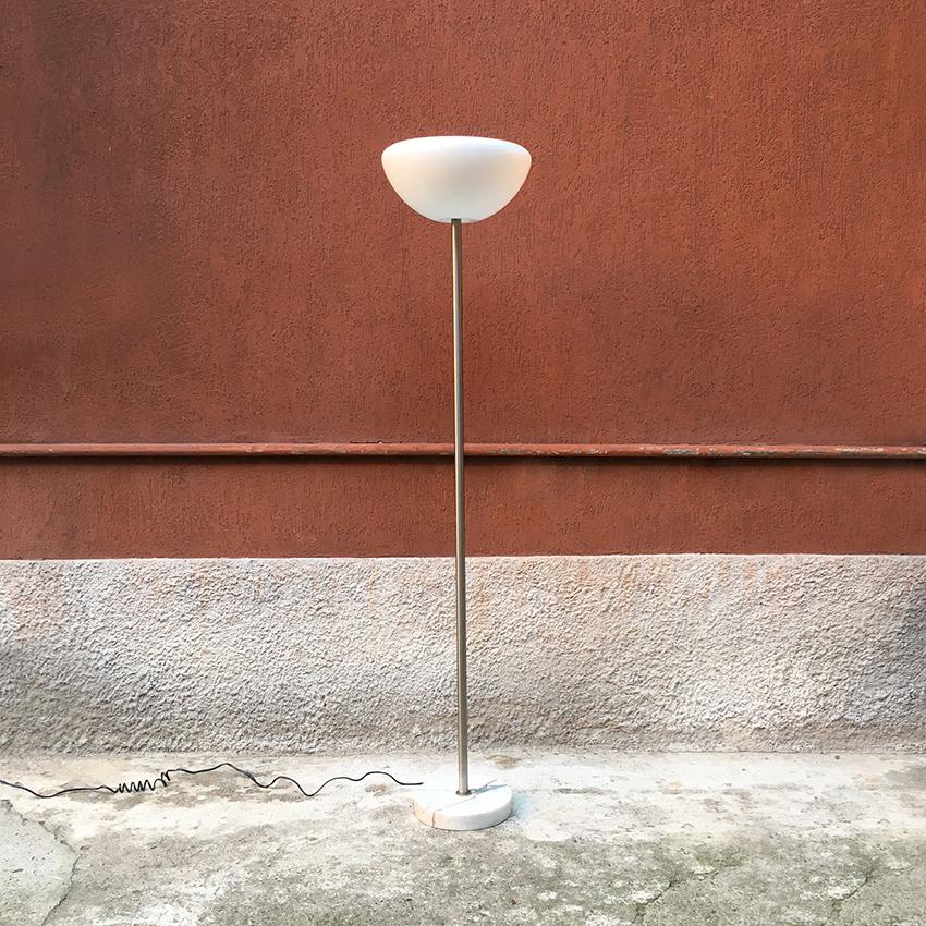 Italian Glass and Marble Floor Lamps Papavero, by A. Castiglioni for Flos, 1964 In Good Condition In MIlano, IT