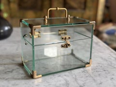 Italian Glass and Metal Jewelry Box, 1970s