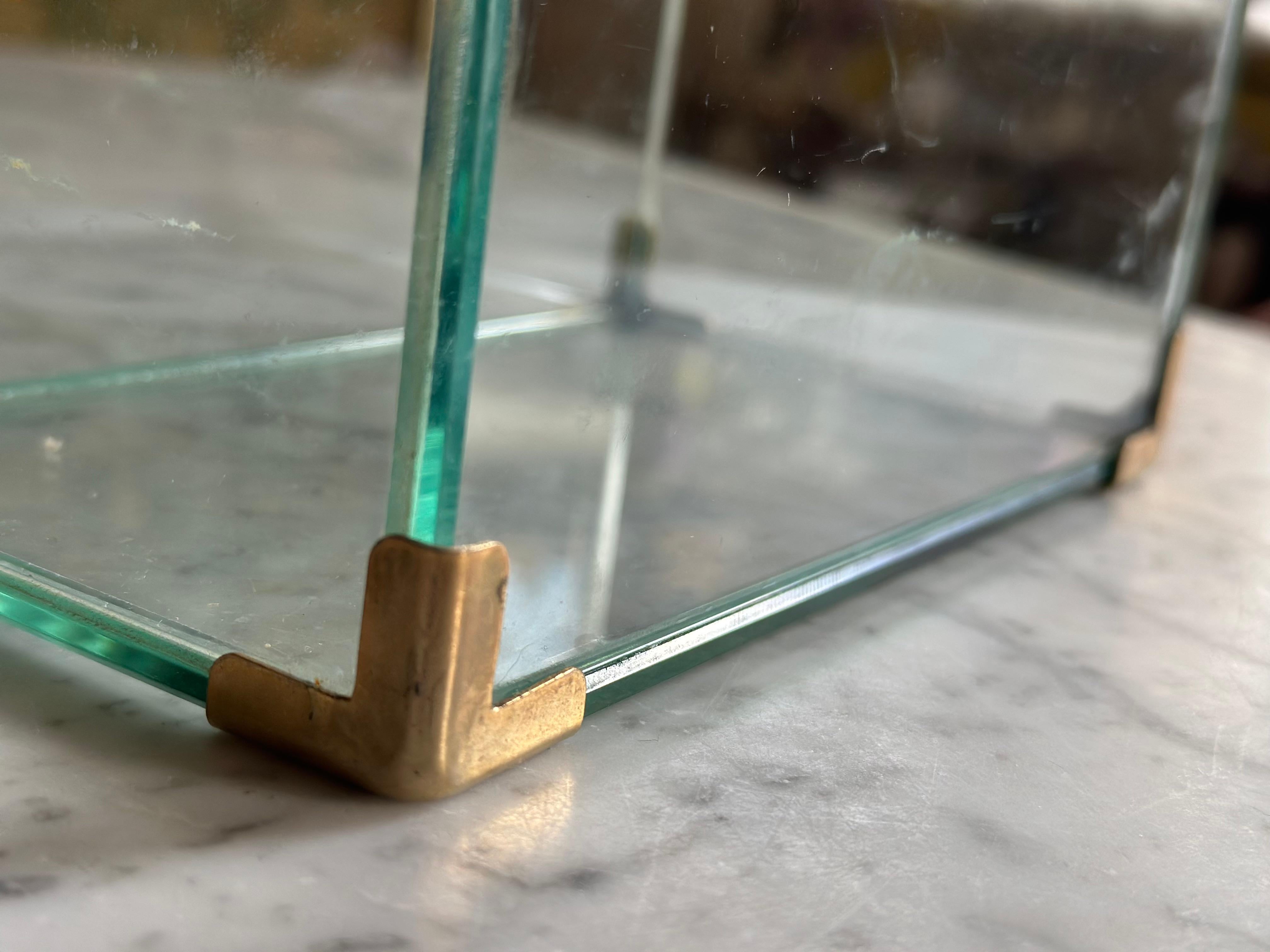 Italienische Schmuckschatulle aus Glas und Metall, 1970er Jahre im Angebot 4