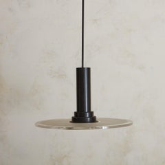 Italian Glass and Metal Pendant Light, 1980s