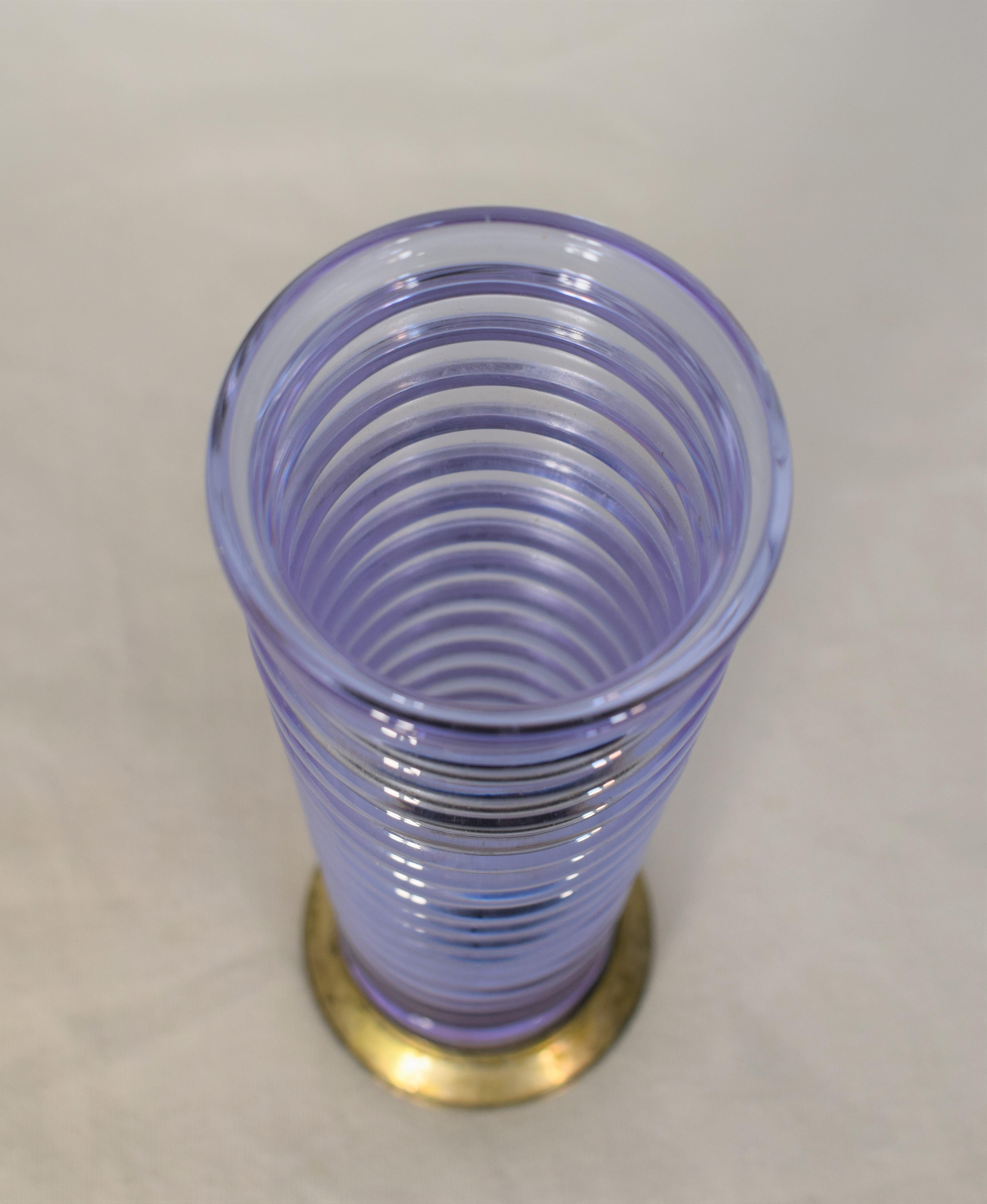 Italian Glass and Silver Plated Vase by Sergio Asti, 1960s 2