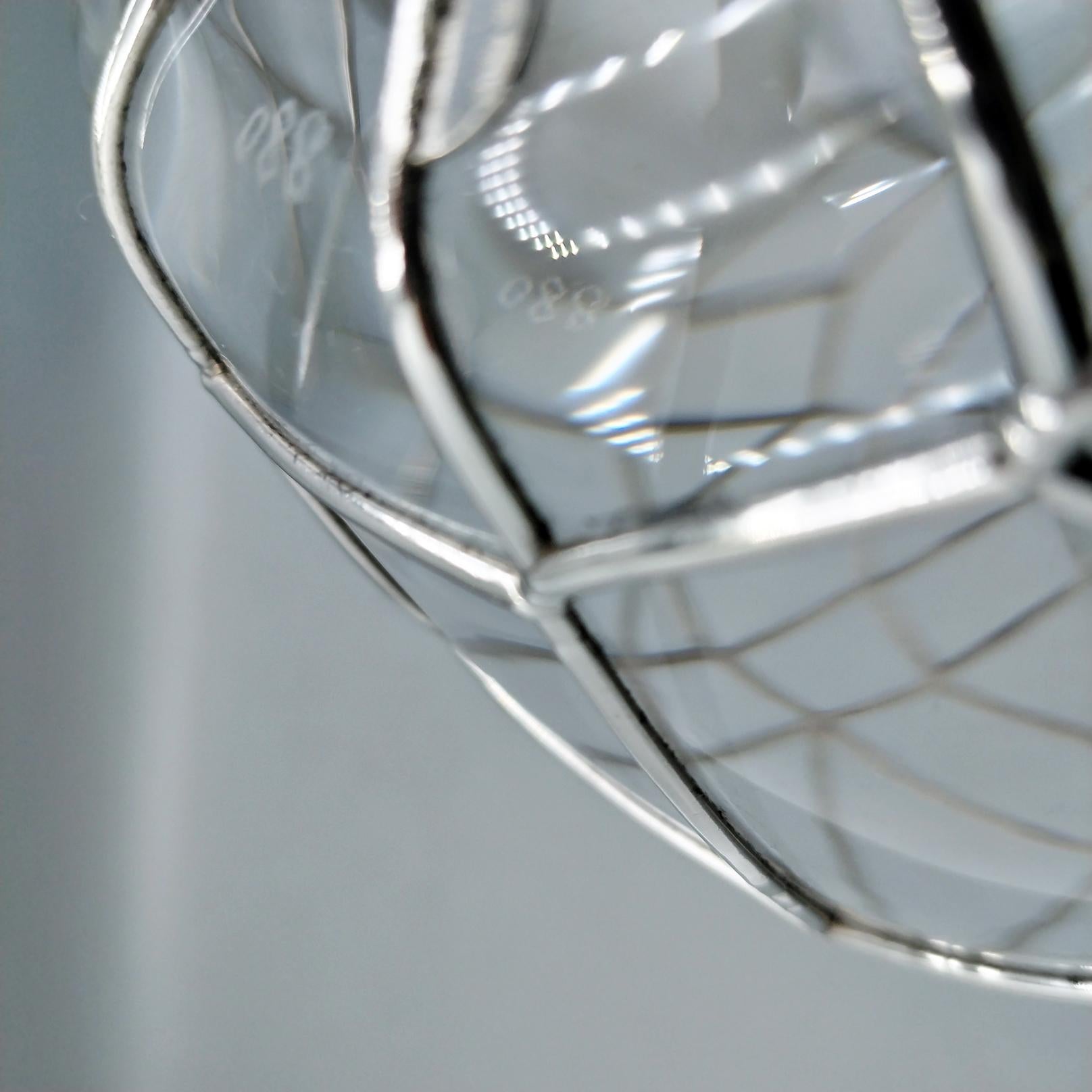 Italian Glass and Sterling Silver decorative vase in vendita 3