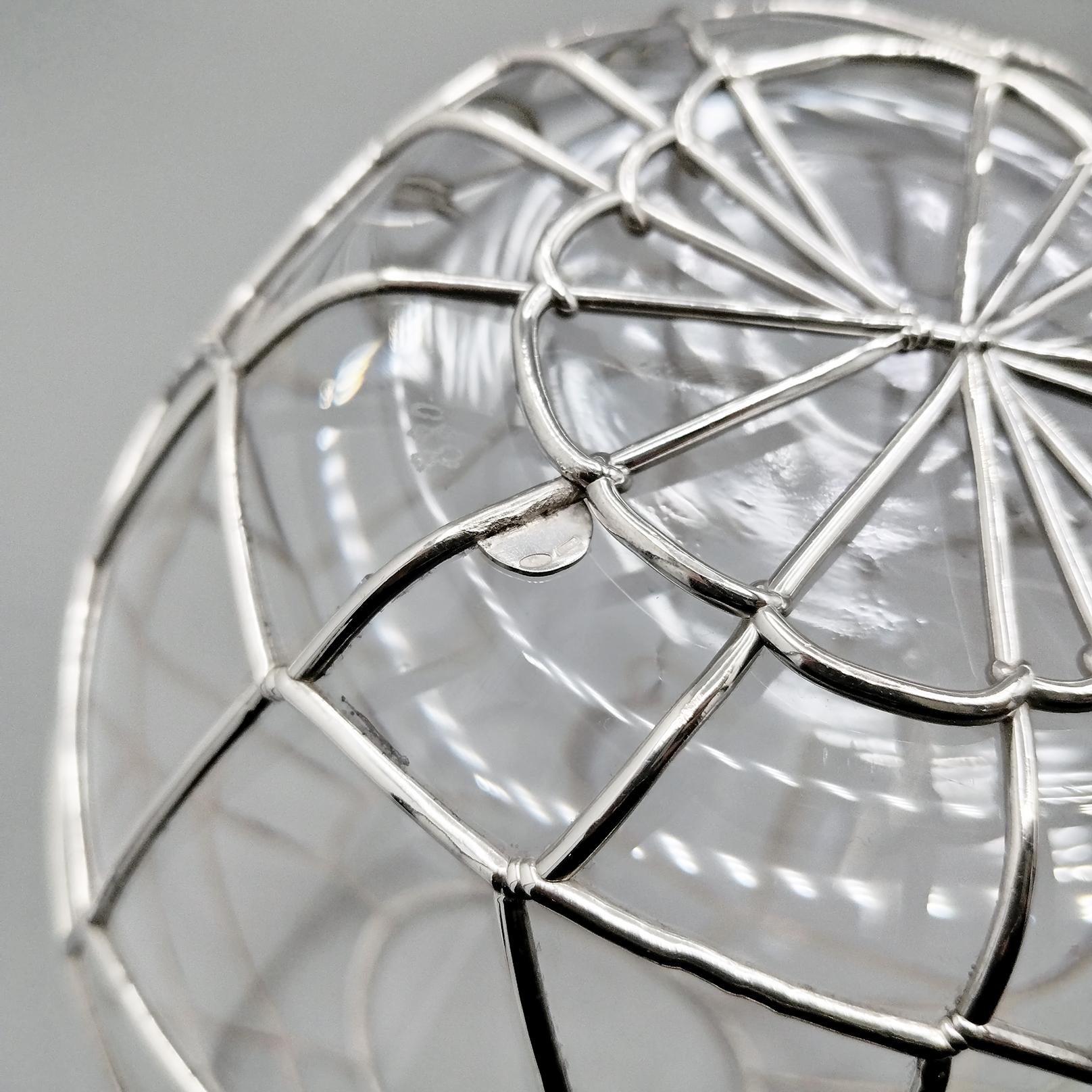 Italian Glass and Sterling Silver decorative vase in vendita 4