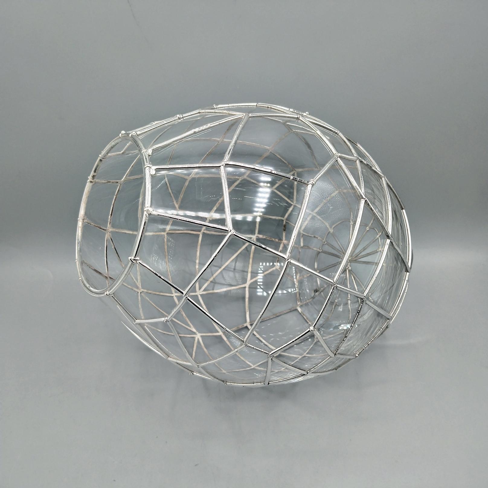 Italian Glass and Sterling Silver decorative vase in vendita 6