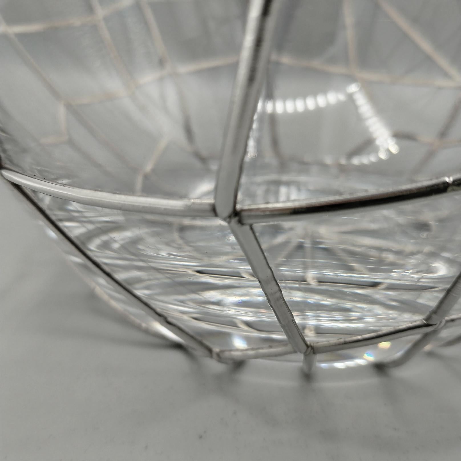 Italian Glass and Sterling Silver decorative vase In condizioni Nuovo in vendita a VALENZA, IT