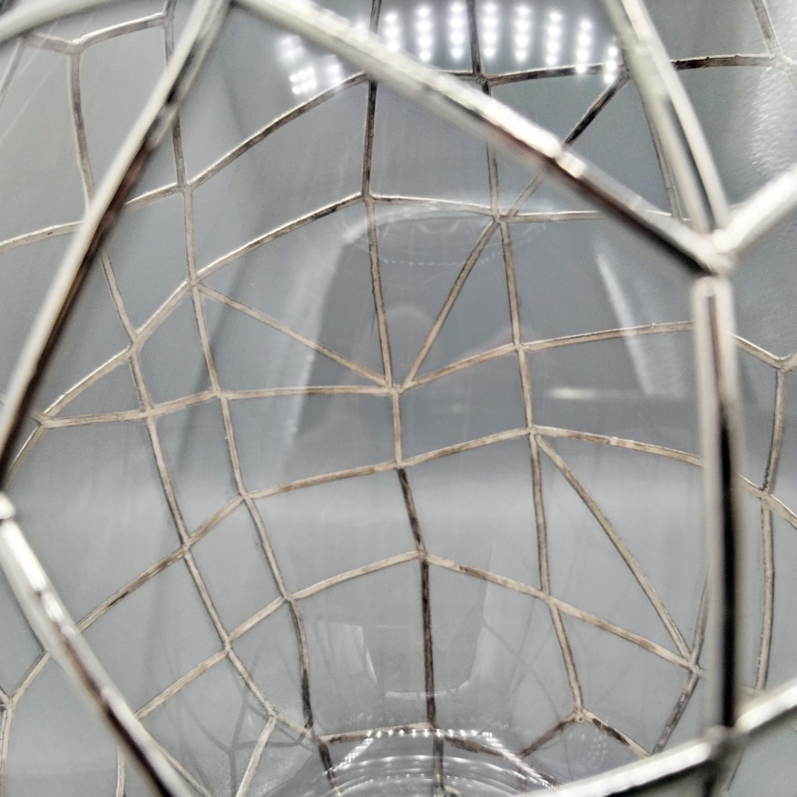 Argento 925 Italian Glass and Sterling Silver decorative vase in vendita