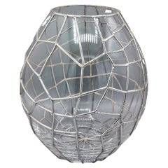 Italian Glass and Sterling Silver decorative vase