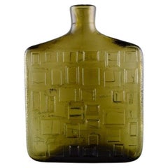 Retro Italian Glass Art, Vase in Mouth-Blown Art Glass with a Pattern of Squares