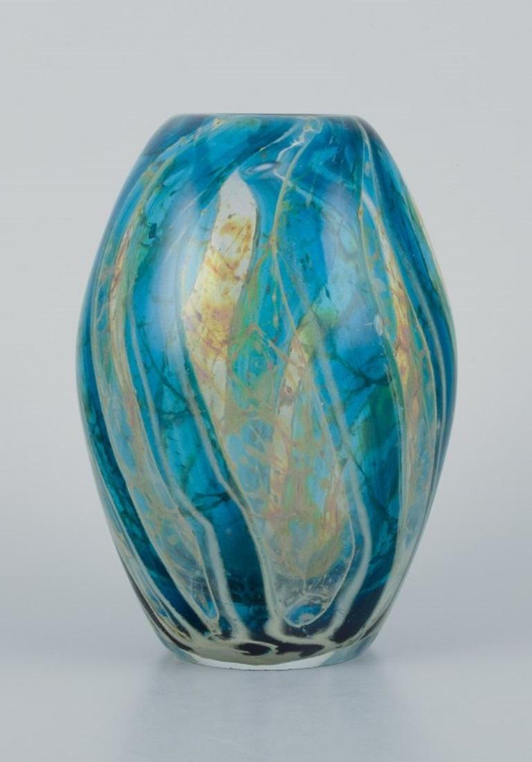 Art Glass Italian glass artist, unique art glass vase in modernist design.  Circa 1980s.  For Sale