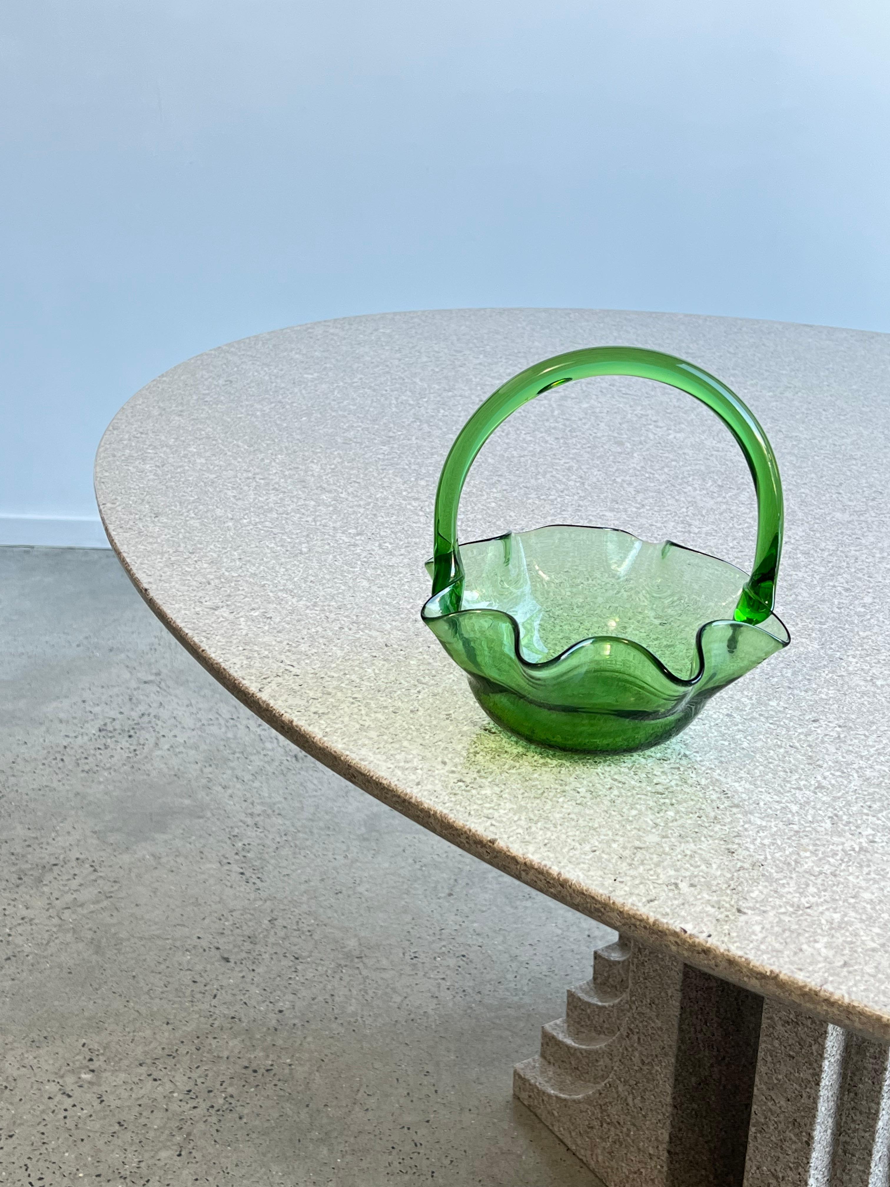 Art Glass Italian Glass Bowl by Vetri Di Empoli For Sale