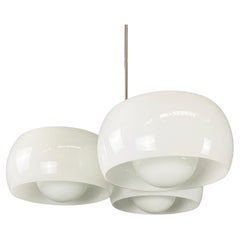 Italian glass brass chandelier Triclinio by Vico Magistretti for Artemide, 1970s