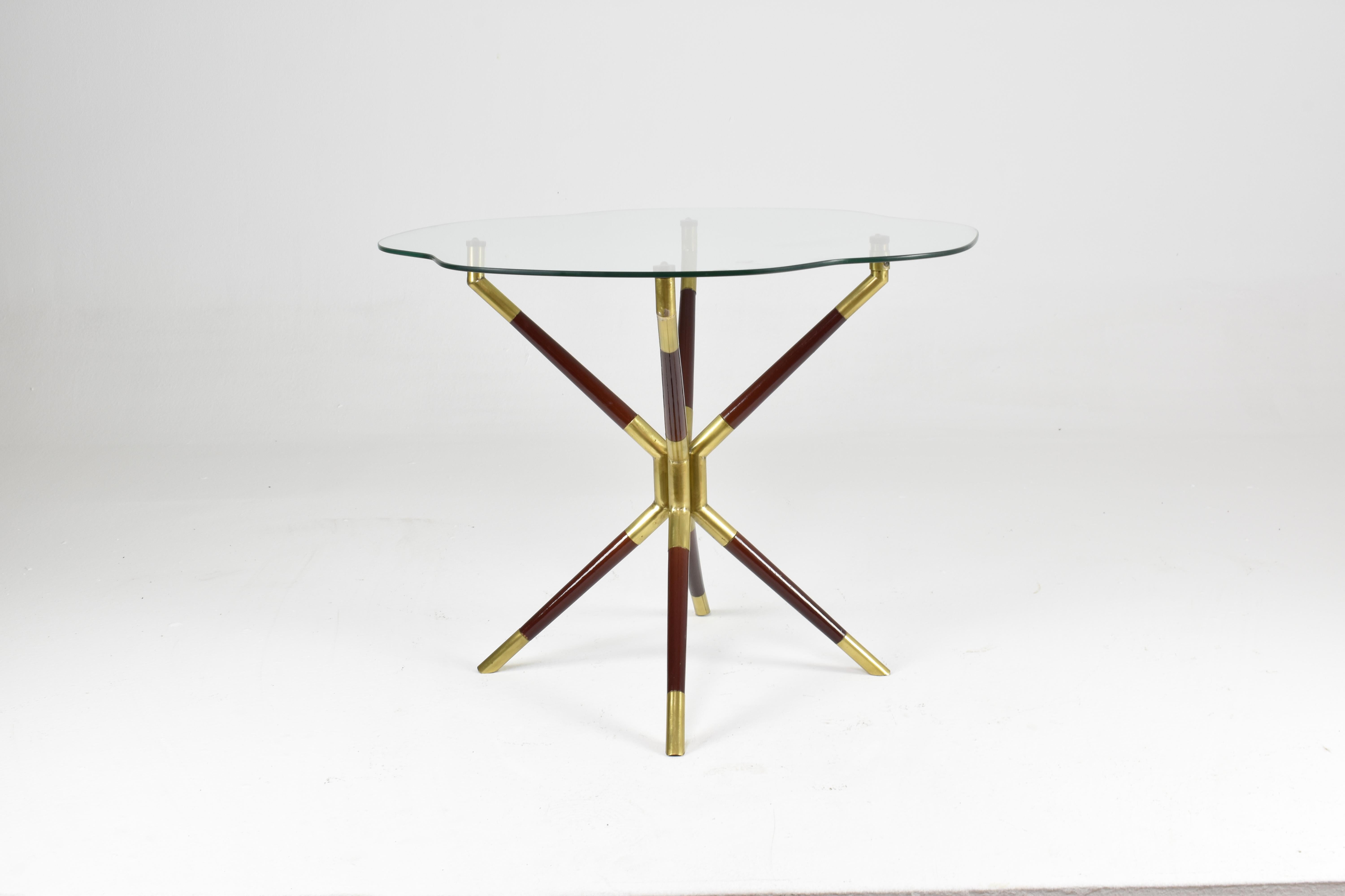 Italian Glass & Brass Coffee Table by Cesare Lacca, 1958 For Sale 5