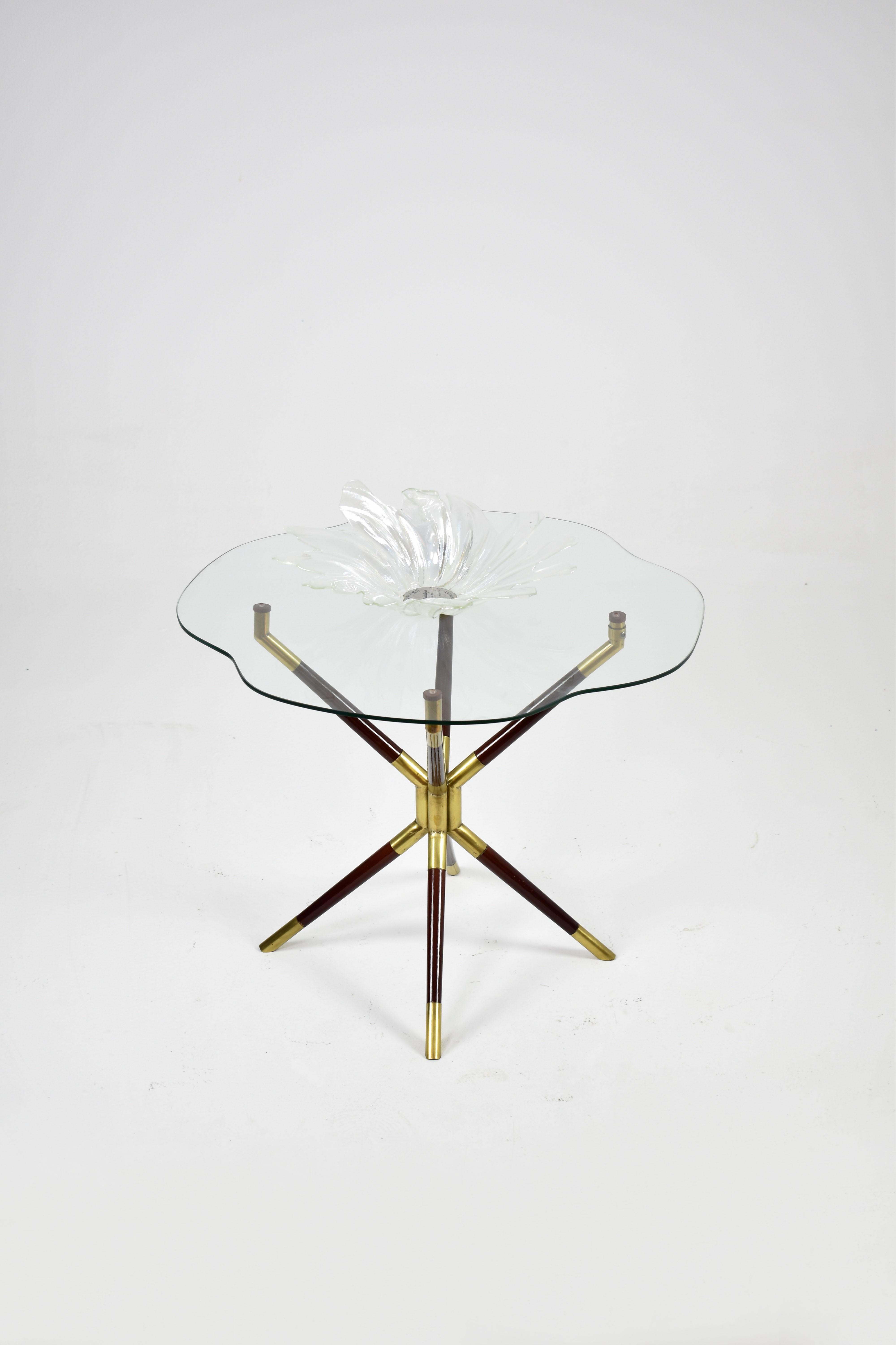 Italian Glass & Brass Coffee Table by Cesare Lacca, 1958 For Sale 6
