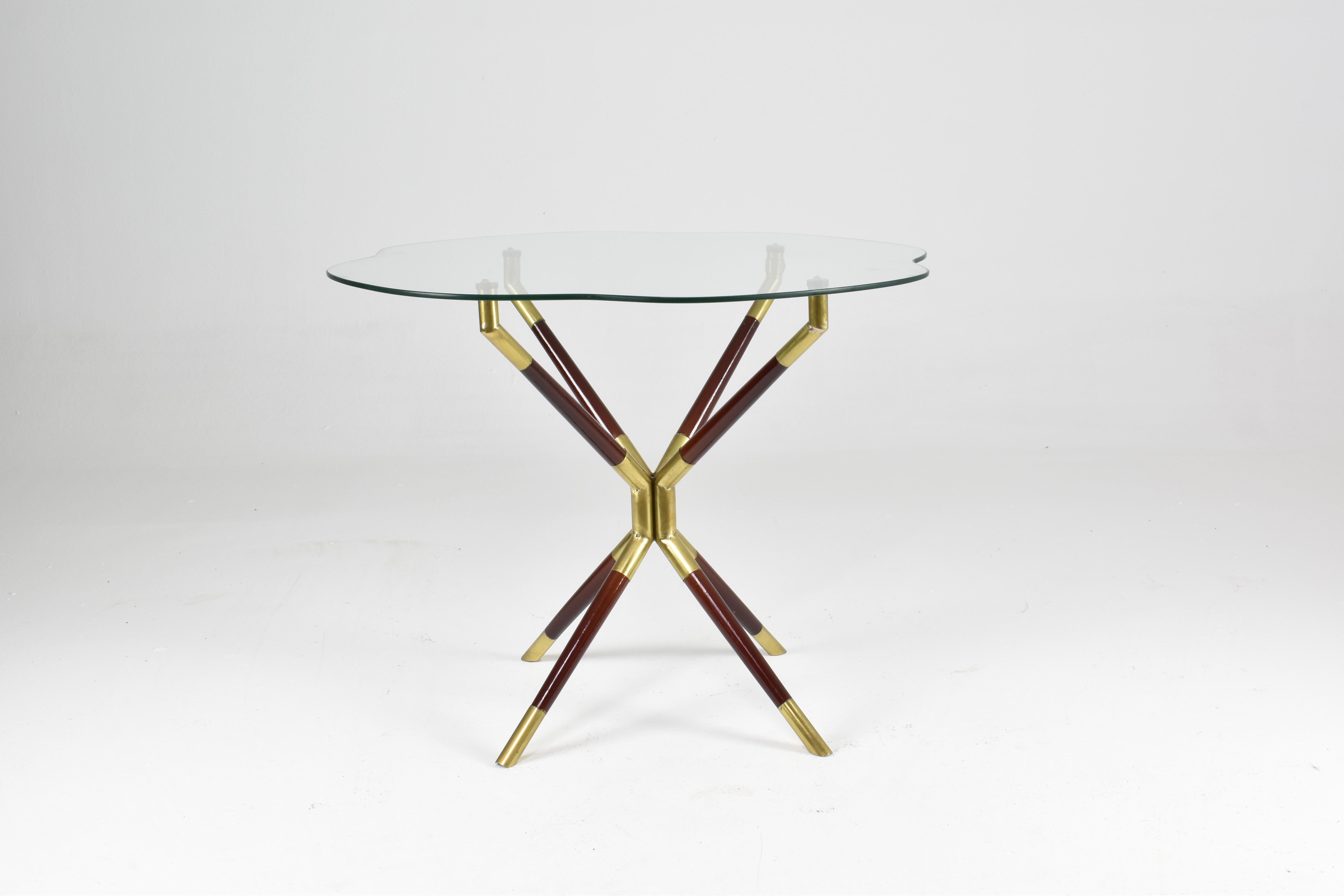 Mid-20th Century Italian Glass & Brass Coffee Table by Cesare Lacca, 1958 For Sale